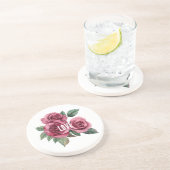 Dessous De Verre En Grès Roses rouges blanches Amour floral (Côté)