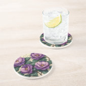 Dessous De Verre En Grès Roses violets (Côté)