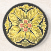 Dessous De Verre En Grès Rosette architecturale antique n° 3 (Devant)