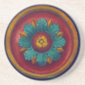 Dessous De Verre En Grès Rosette architecturale n° 5 (Devant)