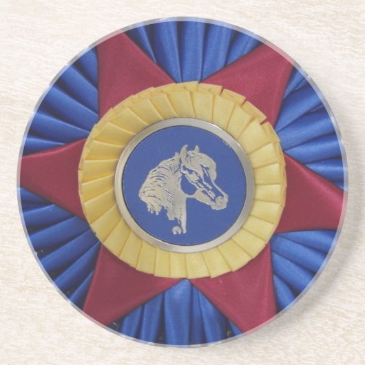 Dessous De Verre En Grès Rosette du spectacle de chevaux (Devant)