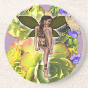 Dessous De Verre En Grès Rosette Succulent visiteurs