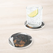 Dessous De Verre En Grès Rottweiler personnalisé (Côté)