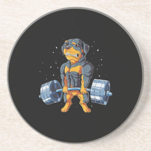 Dessous De Verre En Grès Rottweiler Poids levant Funny Deadlifts Hommes Fit