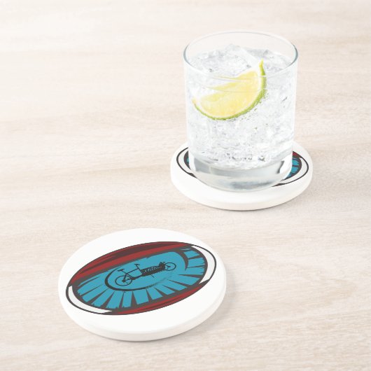 Dessous De Verre En Grès Roue de chargement dans l'oeil design (Côté)