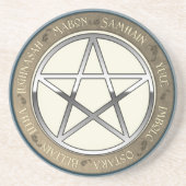 Dessous De Verre En Grès Roue de l'année Pentacle (Devant)