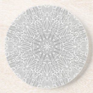 Dessous De Verre En Grès Roue étoile géométrique blanche grise