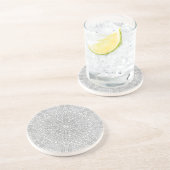 Dessous De Verre En Grès Roue étoile géométrique blanche grise (Côté)