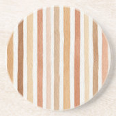 Dessous De Verre En Grès Rouge aux Lignes de Citrouille Latte (Devant)