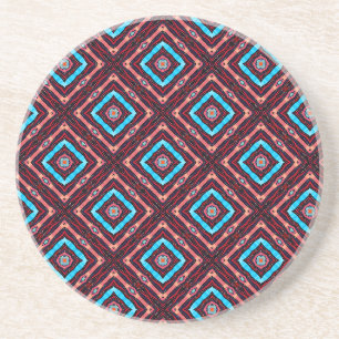 Dessous De Verre En Grès Rouge avec diamant bleu