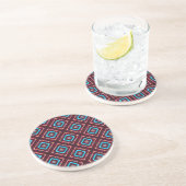 Dessous De Verre En Grès Rouge avec diamant bleu (Côté)