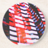 Dessous De Verre En Grès Rouge blanc et bleu (Devant)