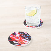 Dessous De Verre En Grès Rouge blanc et bleu (Côté)