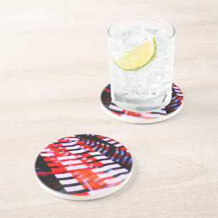 Dessous De Verre En Grès Rouge blanc et bleu