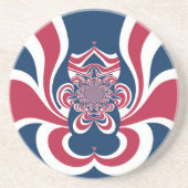 Dessous De Verre En Grès Rouge bleu Kaleidoscope (Devant)