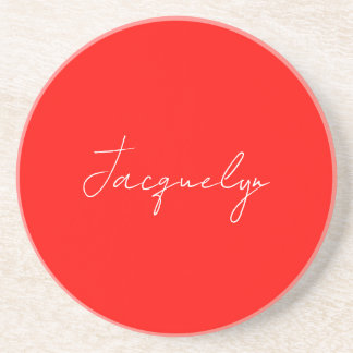 Dessous De Verre En Grès Rouge Couleur Plain Élégant Moderne Minimaliste No