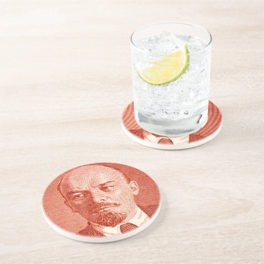 Dessous De Verre En Grès Rouge de Lénine (Côté)