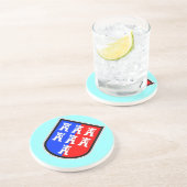 Dessous De Verre En Grès Rouge et Bleu, il doit (Côté)