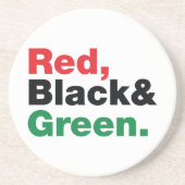 Dessous De Verre En Grès Rouge, Noir et Vert. (Devant)