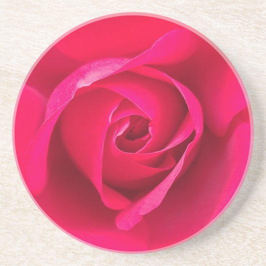 Dessous De Verre En Grès Rouge romantique Rose rose v2 (Devant)