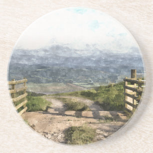 DESSOUS DE VERRE EN GRÈS ROUTE DE MONTAGNE