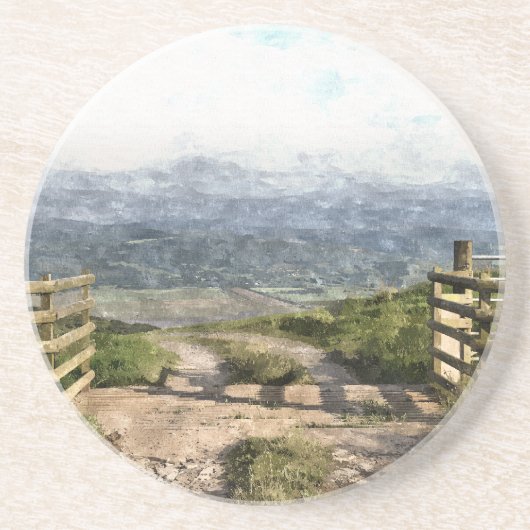 DESSOUS DE VERRE EN GRÈS ROUTE DE MONTAGNE (Devant)