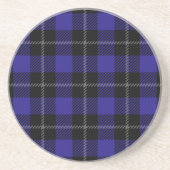 Dessous De Verre En Grès Royal Blue Black Plaid (Devant)