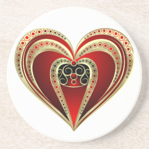 Dessous De Verre En Grès Royal Heart