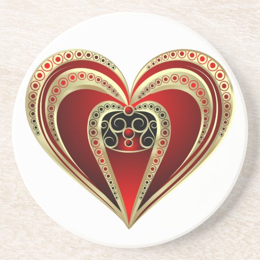 Dessous De Verre En Grès Royal Heart (Devant)
