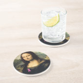Dessous De Verre En Grès Ruban rose Mona Lisa (Côté)