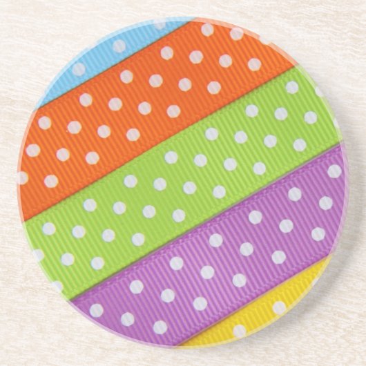 Dessous De Verre En Grès Rubans à pois Coaster en grès (Devant)