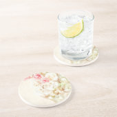 Dessous De Verre En Grès Rubans et dentelle de roses (Côté)