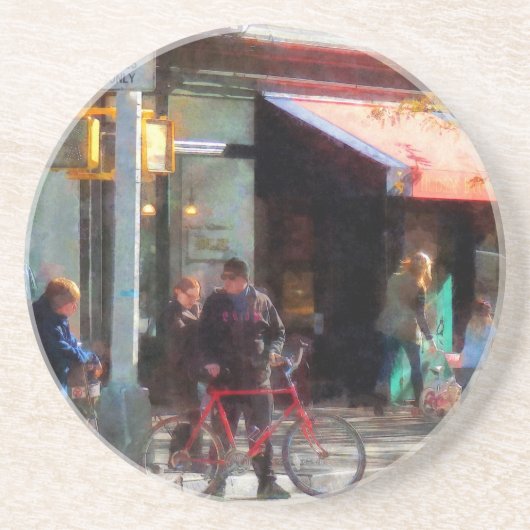 Dessous De Verre En Grès Ruelle de vélo (Devant)