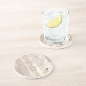 Dessous De Verre En Grès Rustic Faux Cream White Wood (Côté)