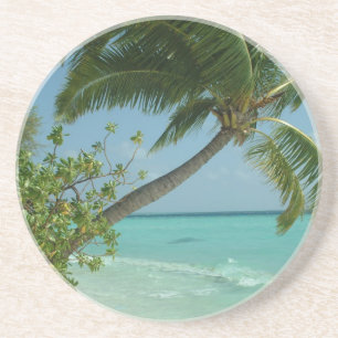 Dessous De Verre En Grès Sable de plage Tropical Sable Eau Soleil Océan Vag