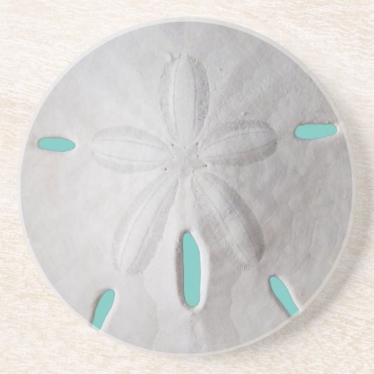 Dessous De Verre En Grès Sable dollar océan plage été turquoise blanc (Devant)