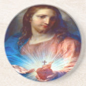 Dessous De Verre En Grès Sacré Coeur de Jésus (Devant)