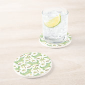 Dessous De Verre En Grès Safari africain : Crocodile et palmiers aquarelles (Côté)