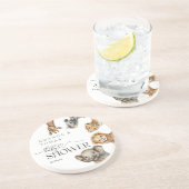 Dessous De Verre En Grès Safari Animaux Baby shower moderne (Côté)