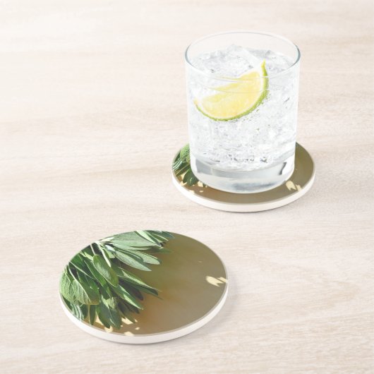 Dessous De Verre En Grès Sage frais coupé (Côté)