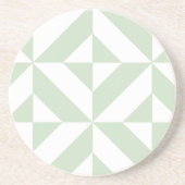 Dessous De Verre En Grès Sage Green Geometric Deco Cube Pattern (Devant)