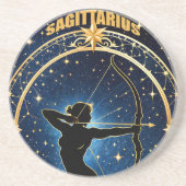 Dessous De Verre En Grès Sagittaire signe astrologique (Devant)