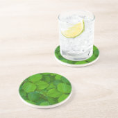 Dessous De Verre En Grès Saint Basil Tulsi Green Mint Feuilles (Côté)