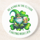 Dessous De Verre En Grès Saint Patrick Gnome mignonne avec bière | (Devant)