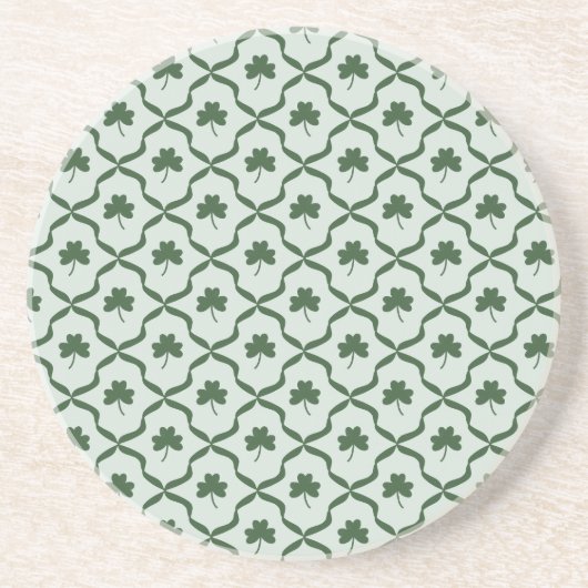 Dessous De Verre En Grès Saint-Patrick Préparatifs Shamrock Trèfle Treillis (Devant)