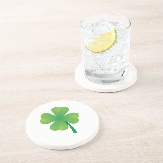 Dessous De Verre En Grès Saint Patrick, Shamrock lumineux (Côté)