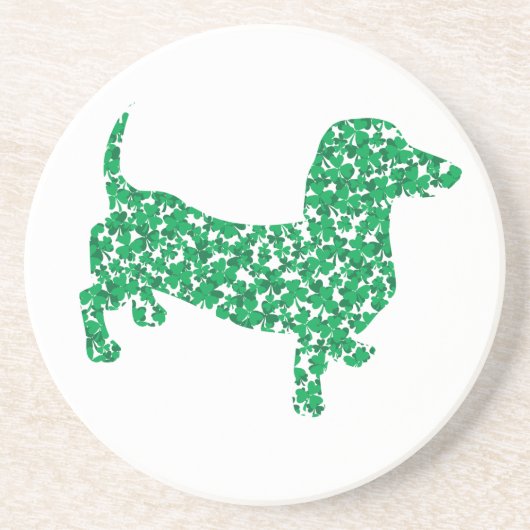 Dessous De Verre En Grès Saint Patrick's Day Dachshund (Devant)
