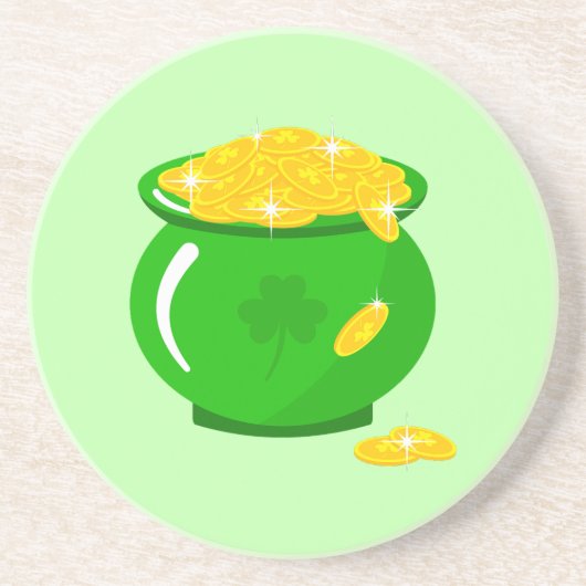 Dessous De Verre En Grès Saint Patrick's Day Shamrock Pot of Gold Celtic Kn (Devant)