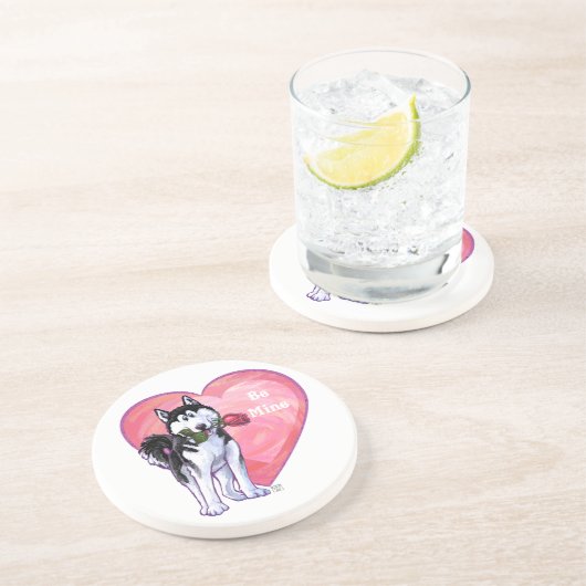 Dessous De Verre En Grès Saint-Valentin Husky (Côté)