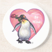 Dessous De Verre En Grès Saint-Valentin Penguin (Devant)